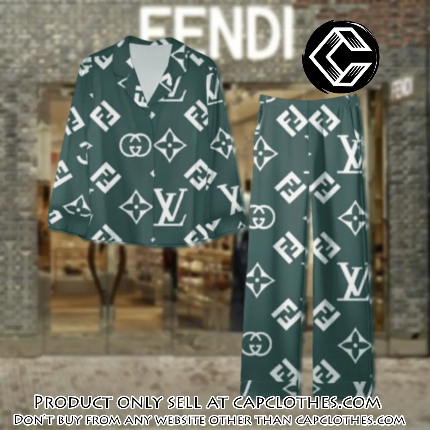 Trending luxury fendi satin pajama set pjs1049 cc1825816